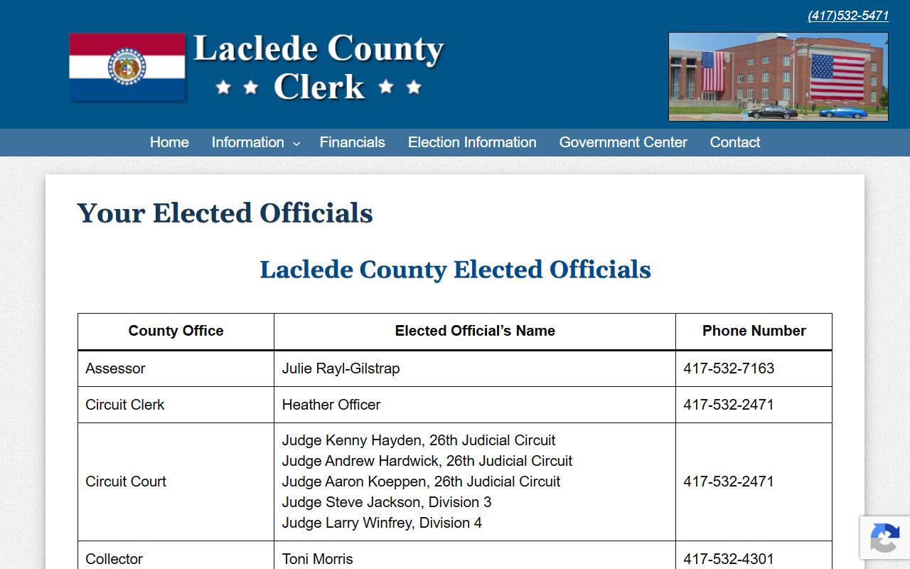 Laclede County Circuit Clerk elected officials source