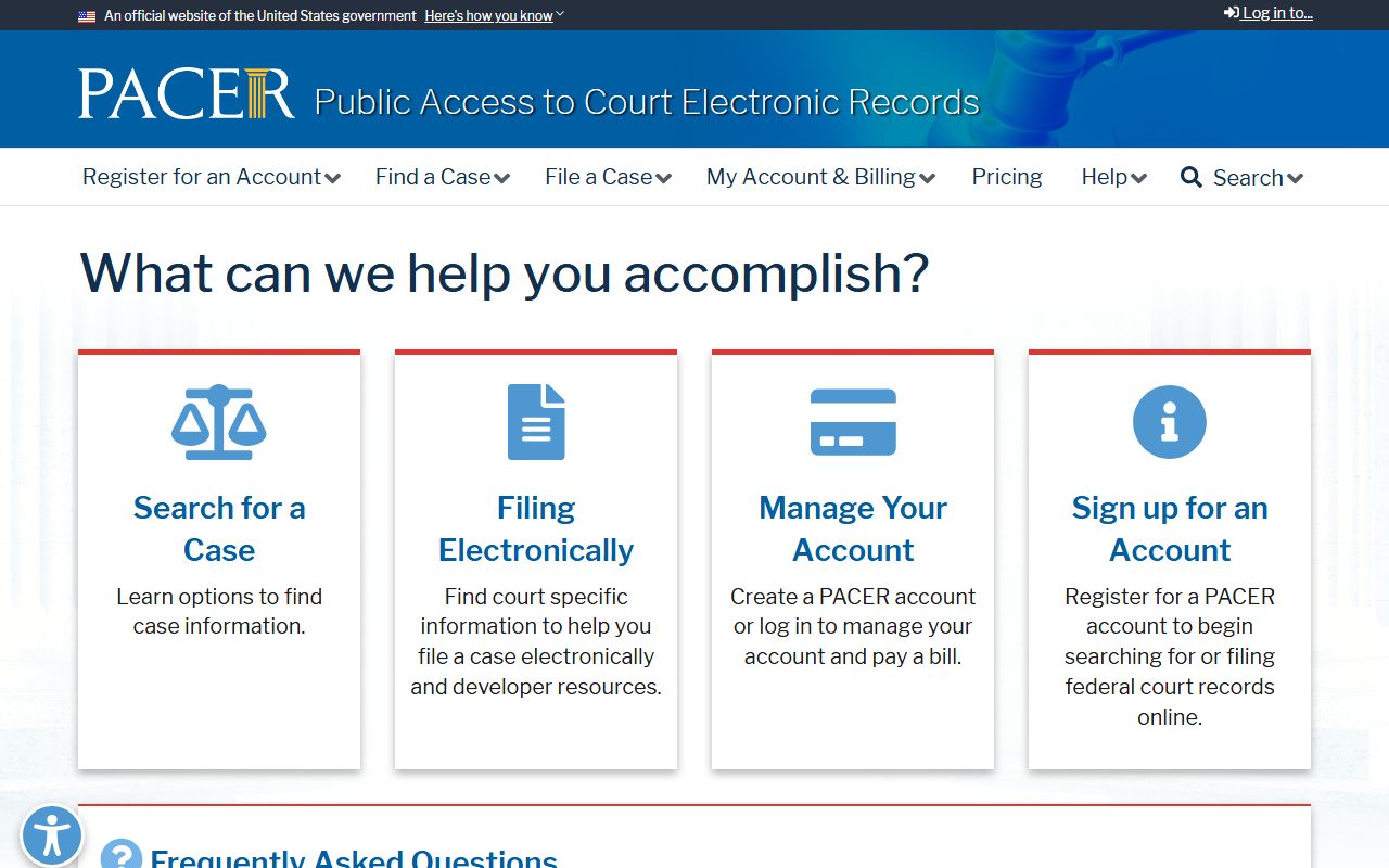 Laclede County court records PACER federal access portal