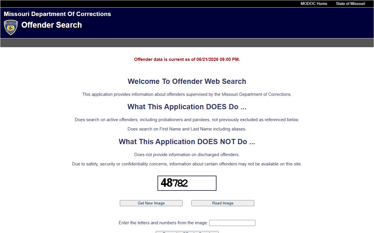 Missouri DOC offender search for state supervised offenders